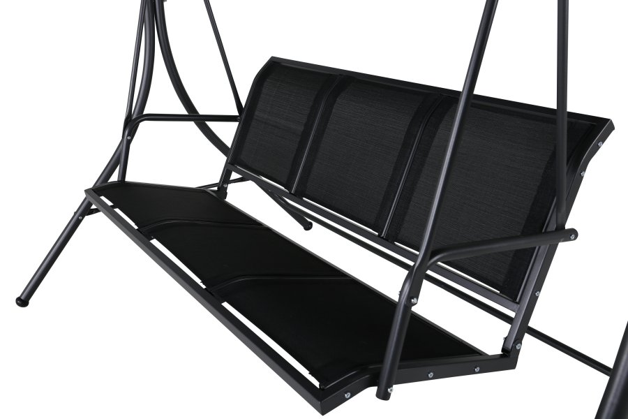 VENTURE DESIGN Montreal 3-personers hengek�ye - svart tekstil, PVC, polyester og aluminium