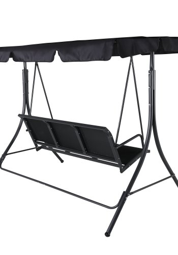 VENTURE DESIGN Montreal 3-personers hengek�ye - svart tekstil, PVC, polyester og aluminium