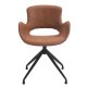 HOUSE OF SANDER Luna spisebordstol, med armlener og svingfunksjon - cuoio mikrofiber