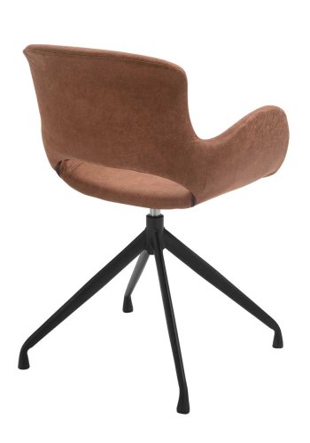 HOUSE OF SANDER Luna spisebordstol, med armlener og svingfunksjon - cuoio mikrofiber