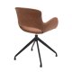 HOUSE OF SANDER Luna spisebordstol, med armlener og svingfunksjon - cuoio mikrofiber