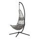 VENTURE DESIGN Edinburgh H&auml;ngesessel, mit Kissen &ndash; graues Polyester und Polyrattan, schwarzes Aluminium