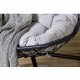 VENTURE DESIGN Edinburgh Hängesessel, mit Kissen – graues Polyester, schwarzes Polyrattan und Aluminium