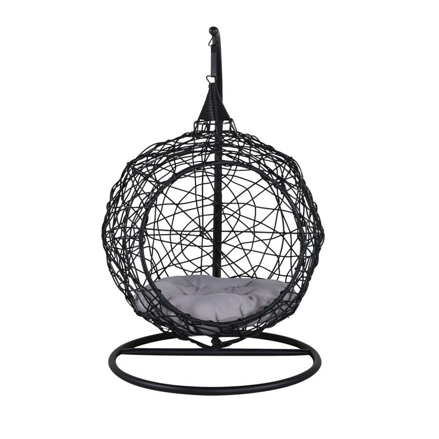 VENTURE DESIGN Lexi hengestol, mini - gr polyester, sort polyrattan og aluminium