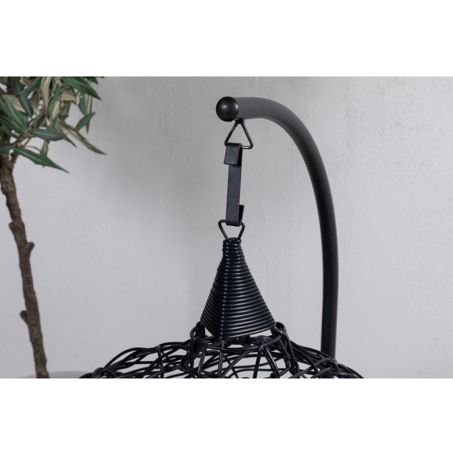 VENTURE DESIGN Lexi hengestol, mini - gr polyester, sort polyrattan og aluminium