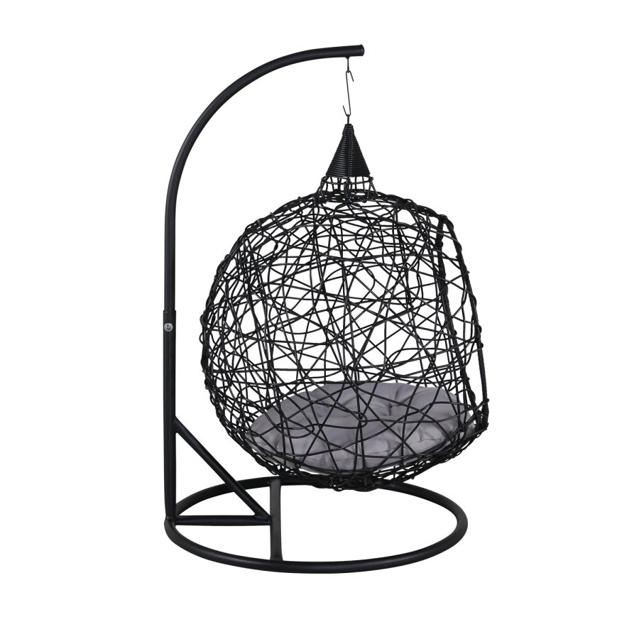 VENTURE DESIGN Lexi hengestol, mini - gr polyester, sort polyrattan og aluminium