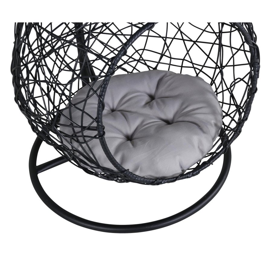 VENTURE DESIGN Lexi hengestol, mini - gr polyester, sort polyrattan og aluminium