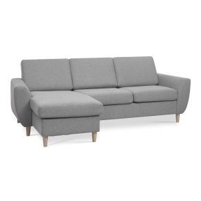 Wendy sofa, gr med chaiselong, natur ben 
