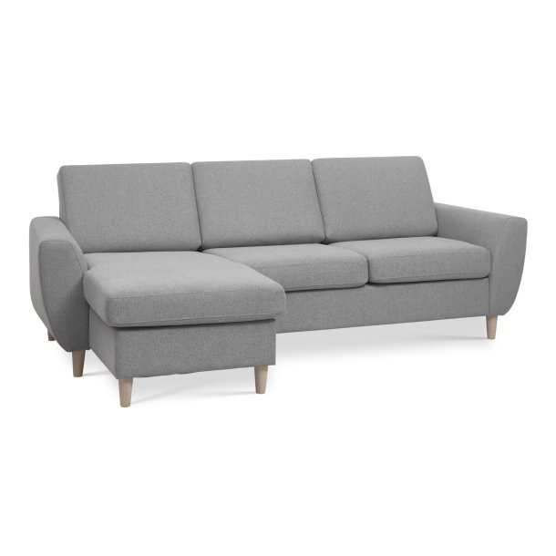 Wendy sofa, gr med chaiselong, natur ben 