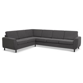 Wendy set 7 corner hj�rnesofa - antracitgr� polyester stof og sort tr�