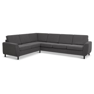 Wendy set 7 corner hjrnesofa - antracitgr polyester stof og sort tr