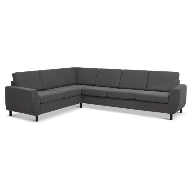 Wendy set 7 corner hj�rnesofa - antracitgr� polyester stof og sort tr�