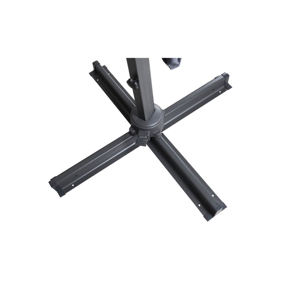 VENTURE DESIGN Leeds parasoll med tilt, 3x3m - gr, svart aluminium og stl 