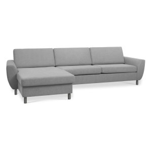 Wendy set 8 3D XL soffa, m. schäslong - grtt polyestertyg och borstad aluminium