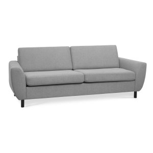 Wendy 2,5-sits soffa - grtt polyestertyg och svart trä