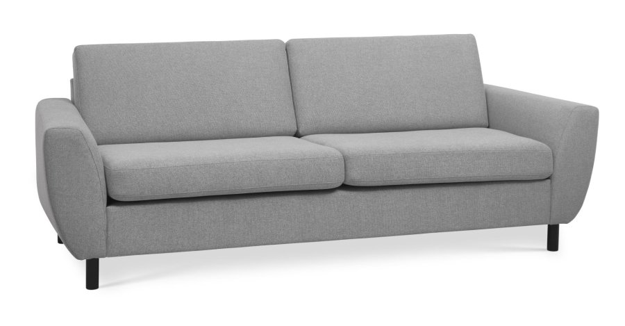 Wendy 2,5 seter sofa - grtt polyesterstoff og sort tre