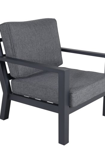 VENTURE DESIGN Barcelona loungesett - gr puter, glass og sort aluminium