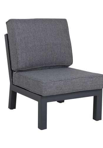 VENTURE DESIGN Barcelona hjrnesofasett - gr puter, glass og sort aluminium