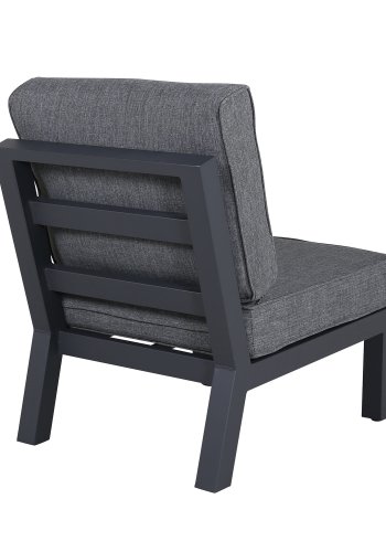 VENTURE DESIGN Barcelona hjrnesofasett - gr puter, glass og sort aluminium