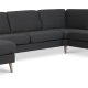 Ash Set 56 U 2C3D Sofa - anthrazitgrauer Polyesterstoff und Naturholz