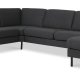 Ash Set 56 U 2C3D Sofa - anthrazitgrauer Polyesterstoff und schwarzes Metall