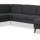 Sofaset Ash 56 U 2C3D – anthrazitgrauer Polyesterstoff und Eiffel-Beine