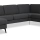 Sofaset Ash 56 U 2C3D – anthrazitgrauer Polyesterstoff und Eiffel-Beine