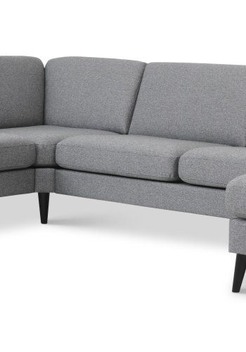 Ash Set 56 U 2C3D Sofa - anthrazitgrauer Polyesterstoff und schwarzes Holz