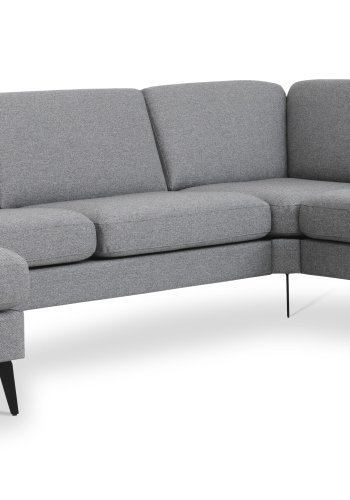 Sofaset Ash 56 U 2C3D – heller granitgrauer Polyesterstoff und Eiffel-Beine