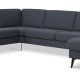 Sofaset Ash 56 U 2C3D – marineblauer Polyesterstoff und Eiffel-Beine