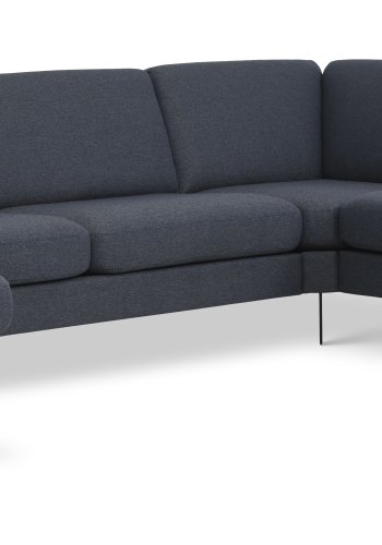 Sofaset Ash 56 U 2C3D – marineblauer Polyesterstoff und Eiffel-Beine