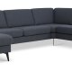 Sofaset Ash 56 U 2C3D – marineblauer Polyesterstoff und Eiffel-Beine