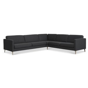 Ask st 57 hjrnesofa - antracitgr polyester stof og natur tr