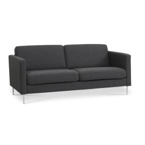 2,5-Sitzer-Sofa aus Ash – anthrazitgrauer Polyesterstoff und gebürstetes Aluminium