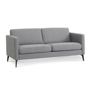 2,5-Sitzer-Sofa aus Esche – heller granitgrauer Polyesterstoff und Eiffel-Beine