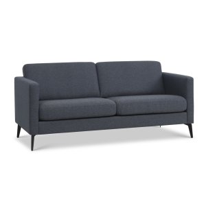 2,5-Sitzer-Sofa aus Esche – marineblauer Polyesterstoff und Eiffel-Beine
