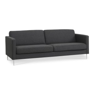 Ask 3 pers. sofa - antracitgr polyester stof og brstet aluminium