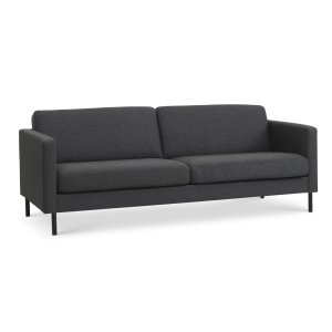 Ask 3 pers. sofa - antracitgr polyester stof og sort metal