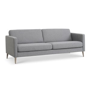 Ask 3 pers. sofa - lys granitgr polyester stof og natur tr