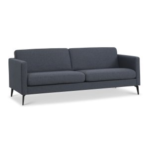Ask 3 pers. sofa - navy bl polyester stof og Eiffel ben