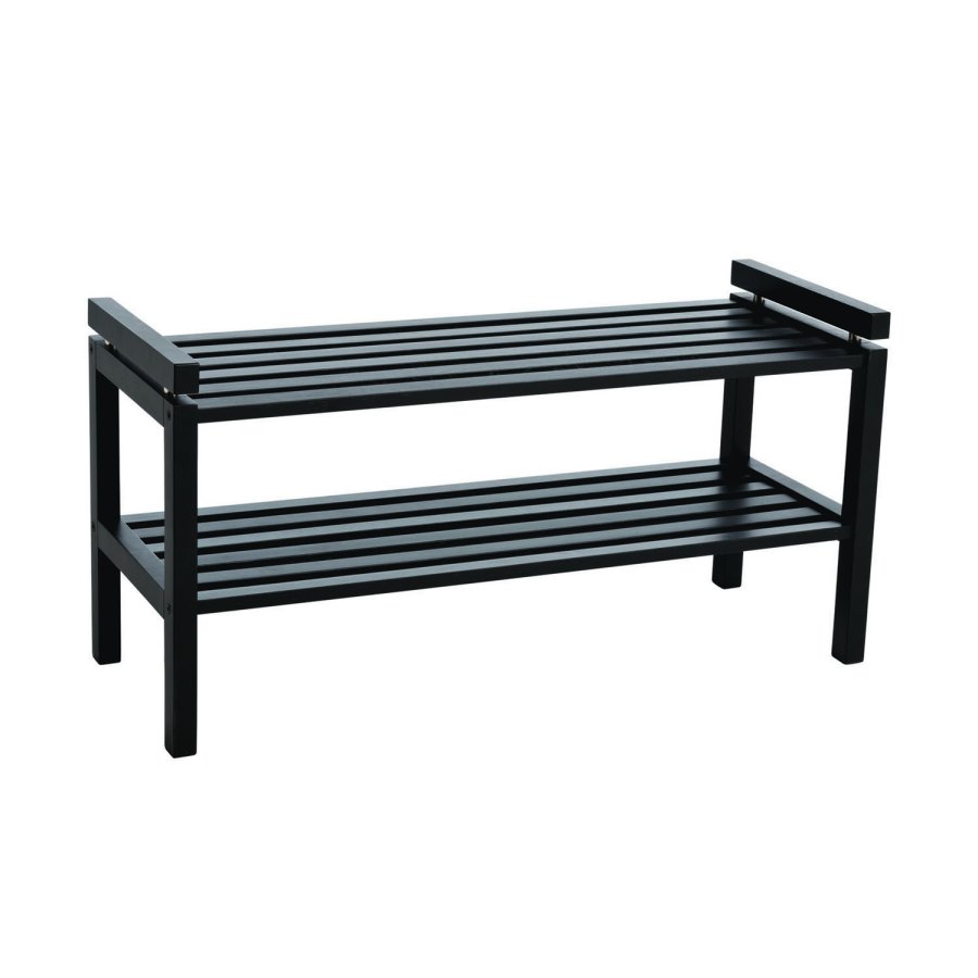 ROWICO rektangulr Confetti skohylde - sort eg (80x40)