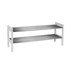 ROWICO rektangulr Confetti skohylde - metal og hvid birk (100x40)