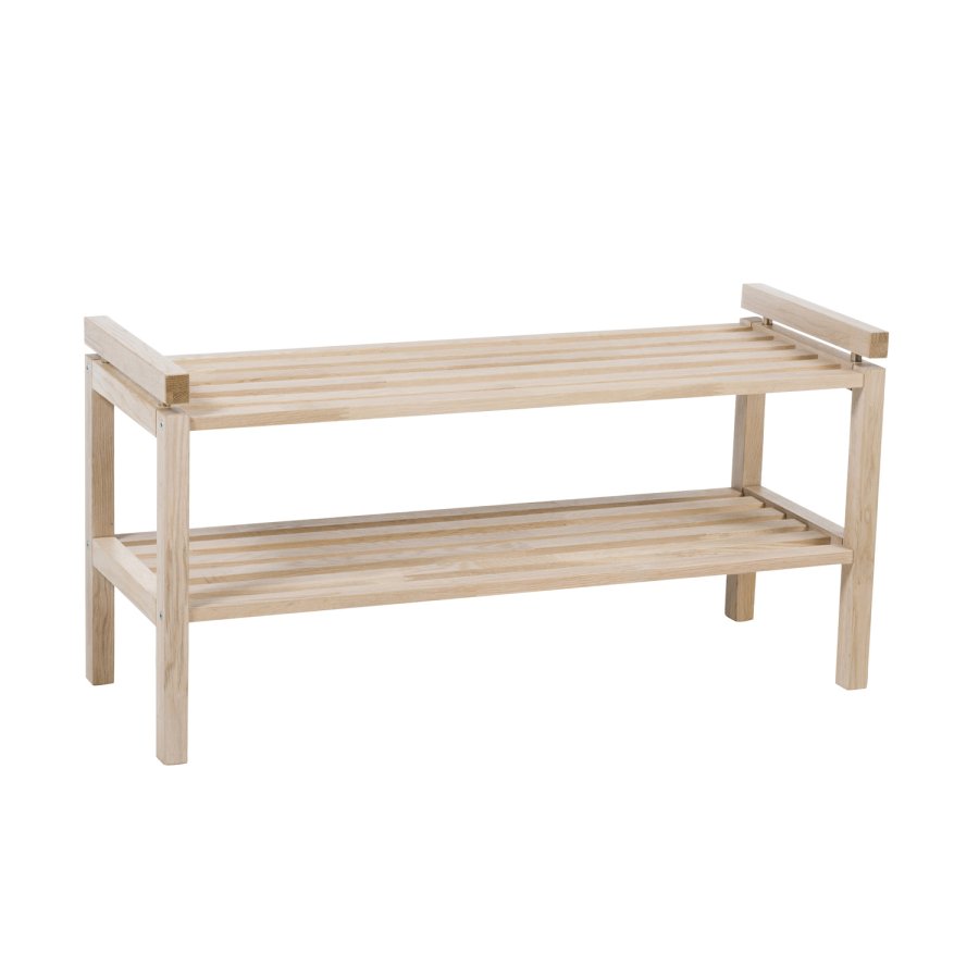 ROWICO rektangulr Confetti skohylde - hvidvasket eg (80x40)