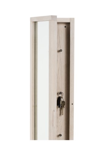 ROWICO rektangulr Confetti ngleskab m. spejl og 8 kroge - spejlglas og hvidvasket eg