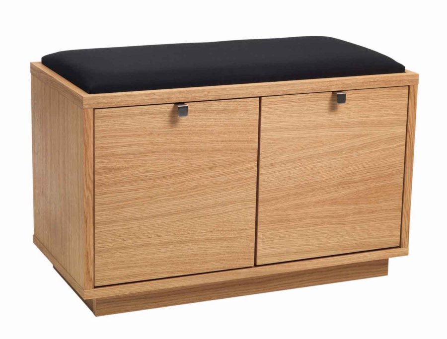 ROWICO Confetti bnk - olieret eg/sort stofhynde, m. 2 skuffer