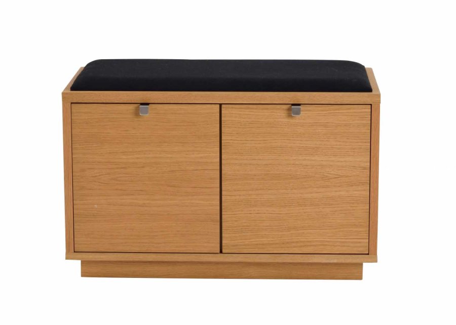 ROWICO Confetti bnk - olieret eg/sort stofhynde, m. 2 skuffer