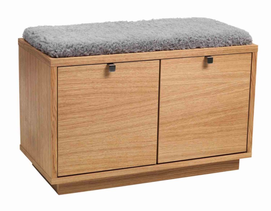 ROWICO Confetti bnk - olieret eg/lysegr stofhynde, m. 2 skuffer