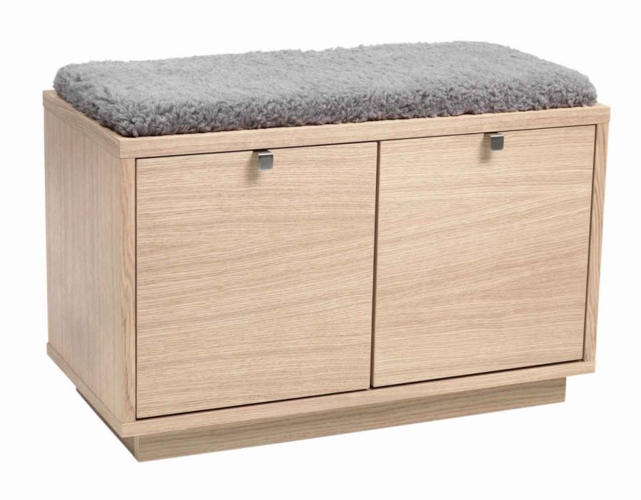 ROWICO Confetti bnk - hvidpigmenteret eg/lysegr hynde, m. 2 skuffer