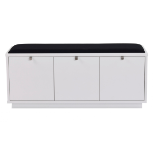 ROWICO Confetti bnk - hvidlakeret tr/sort stofhynde, m. 3 skuffer