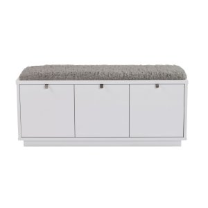 ROWICO Confetti bnk - hvidlakeret tr/lysegr hynde, m. 3 skuffer